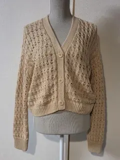 VINCE ベージュ 編み込みデザイン カーディガンのサムネイル
