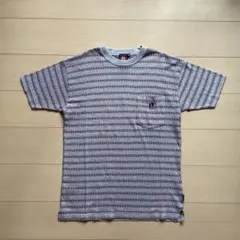 80s HANG TEN ポケットTシャツ ジャガード織り ボーダー グレーのサムネイル