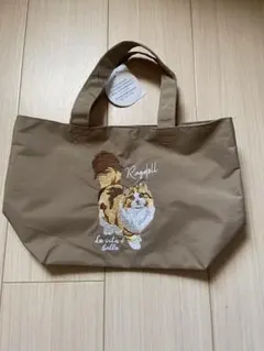 ラグドール猫刺繍 ベージュ トートバッグ