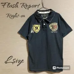 フラッシュリポート ポロシャツ 半袖 メンズ Lサイズ グレーのサムネイル