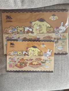 ポムポムプリン　カフェ クリアファイル　ランチョンマット サンリオ