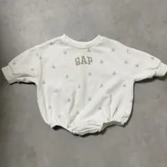babyGAP 長袖 スウェットロンパース 0-3ヶ月 ホワイト