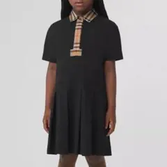 美品　BURBERRY バーバリー 半袖　ポロワンピース ノバチェック 黒のサムネイル