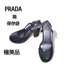 【極美品】PRADA/プラダ　サンダル　ヒール　ストラップ　34