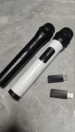 ２本セット ワイヤレスマイクセット 黒白 USBレシーバー付き