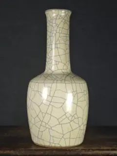 宋時代　哥窑金丝　铁线赏瓶 陶磁器 貫入 胆瓶 花瓶 古美術品 旧家蔵出し 宋時代 哥窑金丝 铁线赏瓶 陶磁器 貫入 胆瓶 花瓶 古美術品 旧家蔵出し