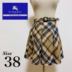 BURBERRY BLUE LABEL　スカート　ノバチェック　ベルト　ロゴ刺繍