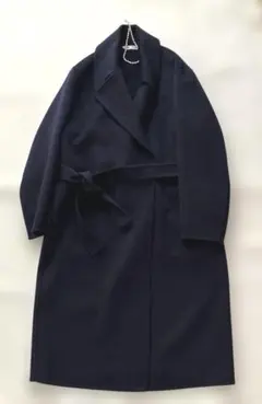 ユニクロ　コート　M コントワーデコトニエ　ダブルフェイスラップ　ネイビー 紺