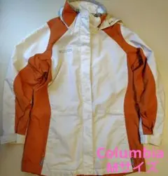 Columbia マウンテンパーカー オレンジ・ホワイト レディース Mサイズ