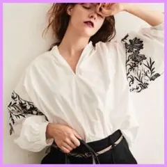 【PARIGOT】パリゴ モチーフレースシャツ アイボリーのサムネイル