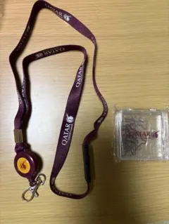 非売品 Qatar Airways ネックストラップ クリップ