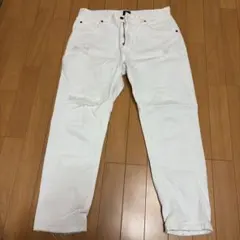 Lee ホワイト ダメージデニムパンツ