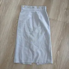 【1度のみ着用】ライトグレー タイトスカート ボタン付き