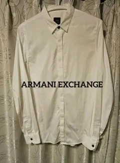 ARMANI EXCHANGE 【美品✨】白シャツ 刺繍ロゴ　 現行QRタグ　Mのサムネイル