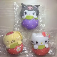 サンリオ いちごおくるみマスコット キティ クロミ ポムポムプリン　3個セット