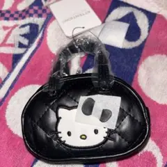 ローリーズファーム キティ キルティング　ボストンキーチャーム　ブラック