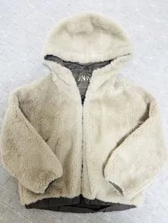 ZARA フード付きジャケット サイズ7 ベージュ