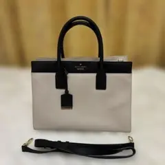 kate spade ベージュ ブラック 2wayハンドバッグ