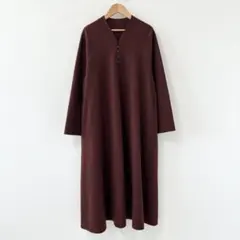 美品✨Babaghuri ババグーリ　ウール天竺フェルト ワンピース　ブラウンのサムネイル