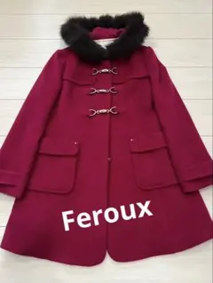 ☆used品☆ 美品　Ferouxフォックスファー付きウールコート サイズ2