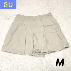 【良品】GU コーデュロイ フレア ショートパンツ クリーム色 レディースM