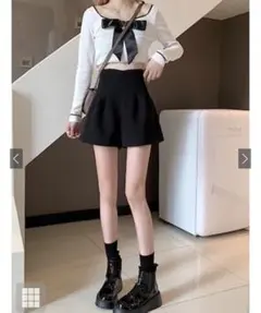 GRL ハイウエストタックショートパンツ at1647