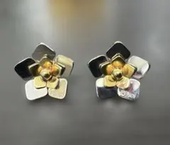 FENDI フェンディ フラワーモチーフ ピアス ゴールド×シルバーのサムネイル