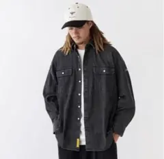 美品FAT ◼️ DENIFORMデニムジャケット デニムシャツブラックのサムネイル