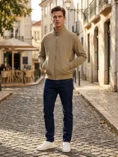 新品未使用 ZARA ザラ 薄手 ブルゾン ジャケット カーキ ベージュ Mのサムネイル