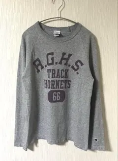 USA製 Champion チャンピオン T1011 長袖カットソー グレー