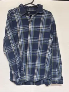 UNIQLO ネイビー系 チェック柄 長袖ネルシャツ S