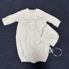 ツーウェイ・ドレスオール 帽子付き　退院着　お宮参り　50〜70cm