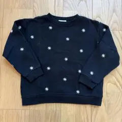 PAIRMANON STREET キッズ トレーナー 花柄刺繍 黒 110