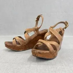 miumiu ミュウミュウ ウェッジソール 厚底 レザー サンダル 24.5cm