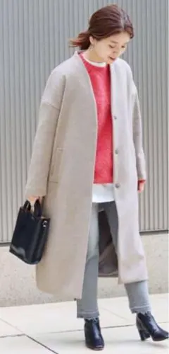 JOURNAL STANDARD スーパー140ビーバーVネックコート　グレー