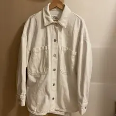 ZARA ホワイト　ジャケット　デニム　シャツ　白　ジージャン　アウター