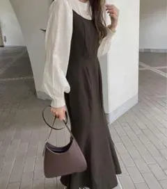 LAUIR バックリボンマーメイドキャミソールワンピース