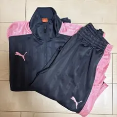 PUMA ストライプジャージ S〜M グレー/ピンク