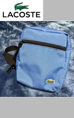 【LACOSTE】ショルダーバッグ/サコッシュ/無地/ワニ/刺繍/ロゴ/美品