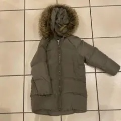 ZARA kids オリーブグリーン ファー付きダウンコート