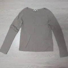 UNIQLO ベージュ リブ編み 長袖ニット M