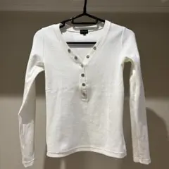 ホワイト Vネック 長袖トップス サイズ2