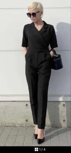 JENNE カシュクール オールインワン ブラック