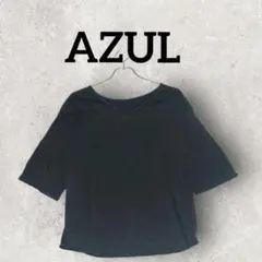 AZUL 5分袖Tシャツ ＶネックTシャツ 無地 トップス (М) ブラック