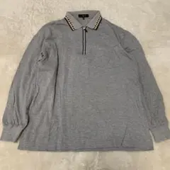 DAKS ダックス　ポロシャツ　長袖　胸ポケット　チェック　メンズ　M