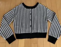 GU（ジーユー）2WAYクロップドカーディガン　S　チェック　ブラック