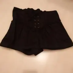 アンクルージュ レースアップ ハイウエスト ショートパンツ ブラックのサムネイル