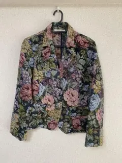 古着　花柄刺繍　ジャケット