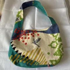 鳥柄 プリント生地 ショルダーバッグ ハンドメイド