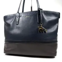 【美品】Bally バリー　トートバッグ　レザー　バイカラー　アニマルチャーム